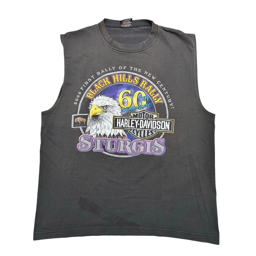 VTG Harley Davidson Sturgis Shirt XL 60TH Black Hills Rally South Dakota Rare